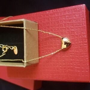 Goldtone Puffy Heart ❤